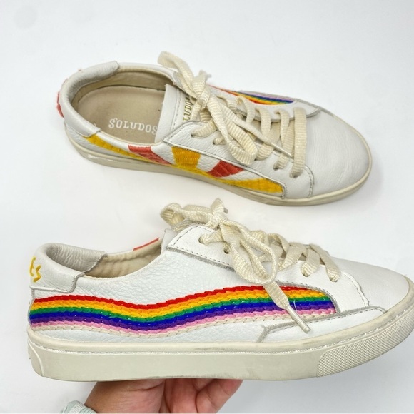 Soludos‎ rainbow wave sneakers size 5 leather upper - Picture 5 of 14